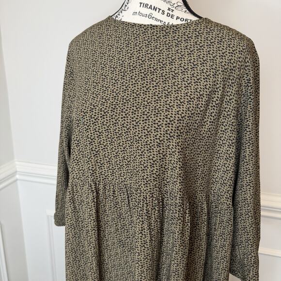 Loft Women’s Maxi Dress Granny Gown Size Medium Ruffled Bottom Olive Green - Picture 2 of 10